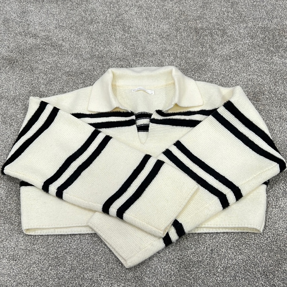 OAK + FORT | collared striped sweater